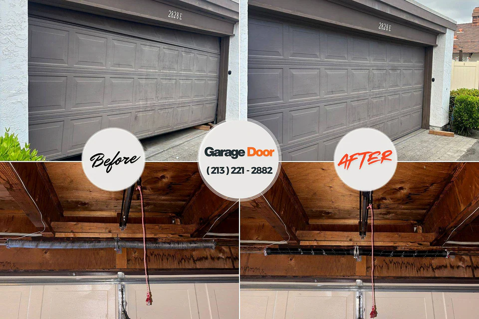 Before and after: garage door repair Palisades Park, NJ
